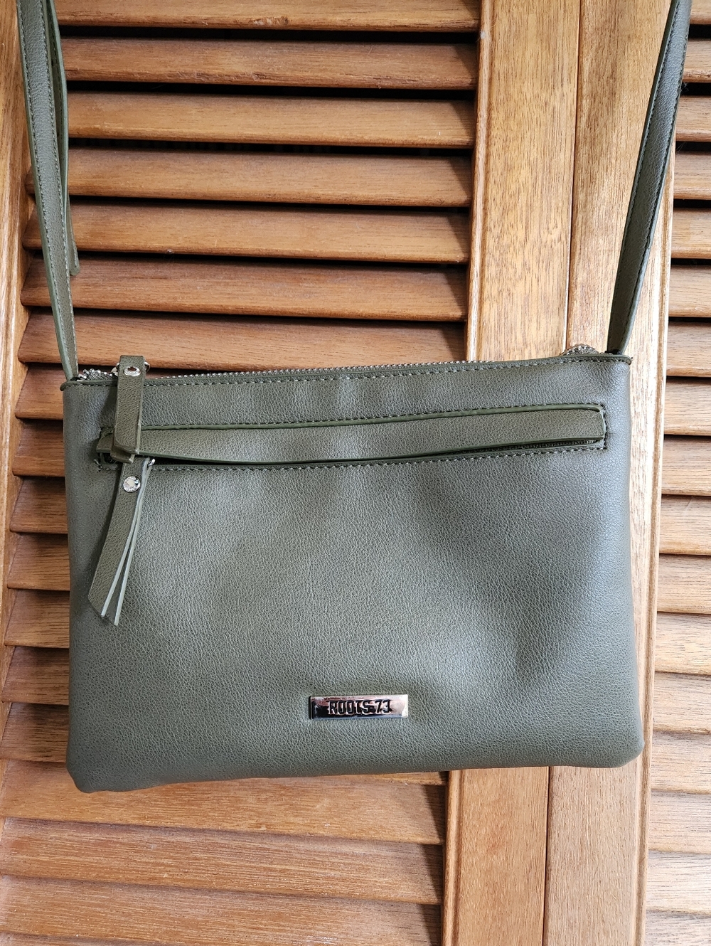 Roots Olive Green Crossbody Bag